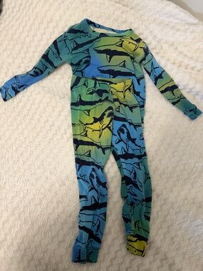 #150 GAP Green and Blue Kids Tee Collar Detail